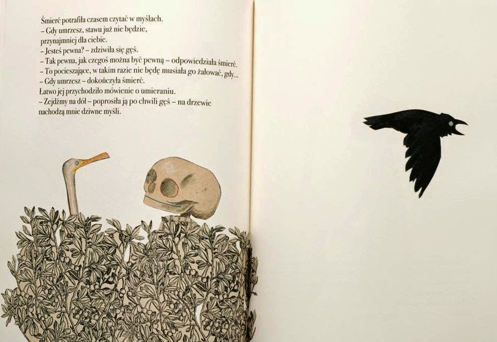 Gęś, śmierć i tulipan, Wolf Erlbruch, Wyd. Hokus-Pokus, 2008