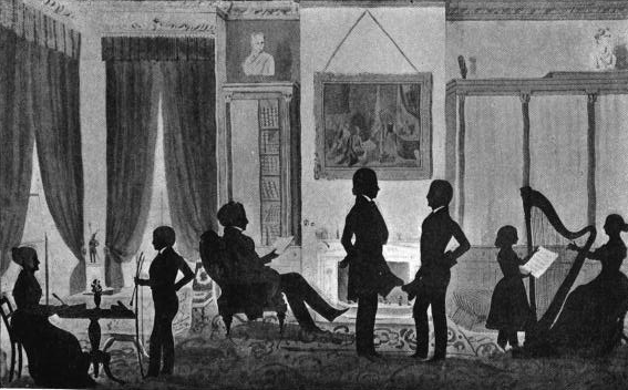 Ilustracja Abbott Lawrence z rodziną, Auguste Edouard, XIX wiek