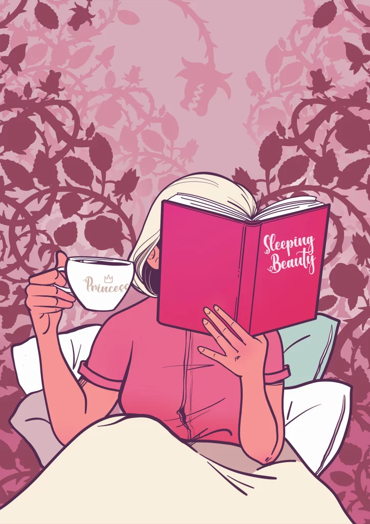 Śpiąca królewna okładka Anna Teodorczyk projektowanie okładek ilustracja